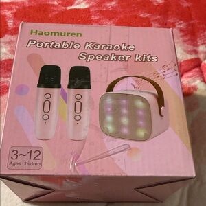 Pink Portable Karaoke Speaker Kit